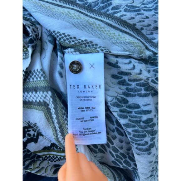 Ted Baker Mai Quartz Blouse‎ Button-Down Long Sleeves Collared Neck Size 0 - Picture 9 of 11